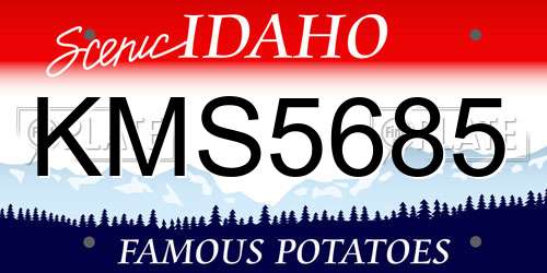 KMS5685 Idaho License Plate