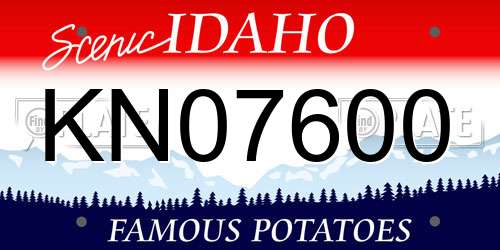 KN07600 Idaho License Plate