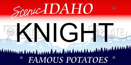KNIGHT Idaho License Plate