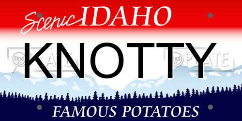 KNOTTY Idaho License Plate