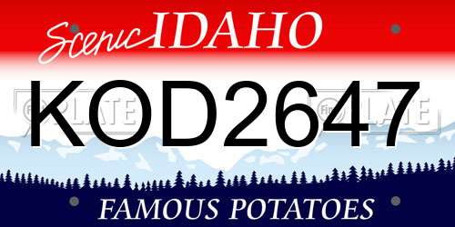 KOD2647 Idaho License Plate