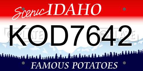 KOD7642 Idaho License Plate