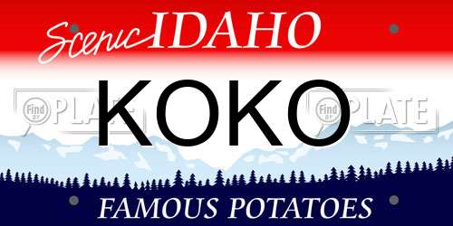 KOKO Idaho License Plate