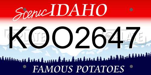 KOO2647 Idaho License Plate