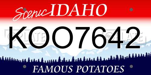 KOO7642 Idaho License Plate