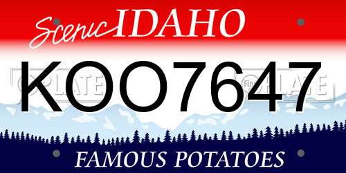 KOO7647 Idaho License Plate