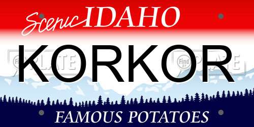 KORKOR Idaho License Plate