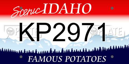KP2971 Idaho License Plate