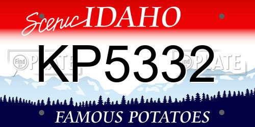 KP5332 Idaho License Plate