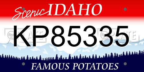KP85335 Idaho License Plate