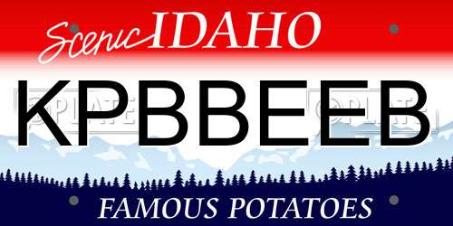KPBBEEB Idaho License Plate
