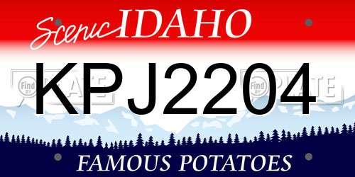 KPJ2204 Idaho License Plate