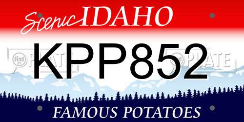 KPP852 Idaho License Plate
