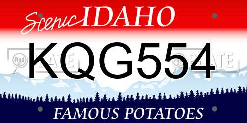 KQG554 Idaho License Plate