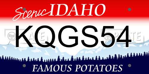 KQGS54 Idaho License Plate
