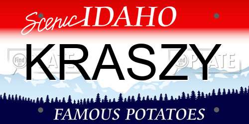 KRASZY Idaho License Plate
