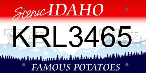KRL3465 Idaho License Plate