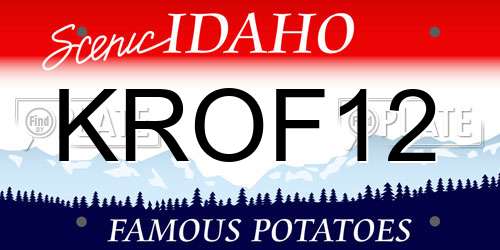 KROF12 Idaho License Plate