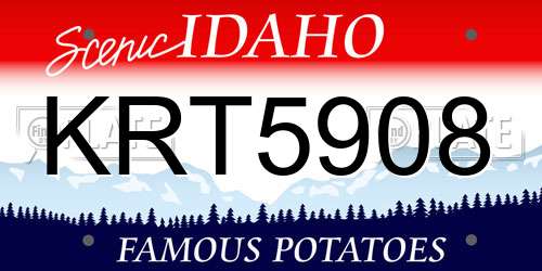 KRT5908 Idaho License Plate