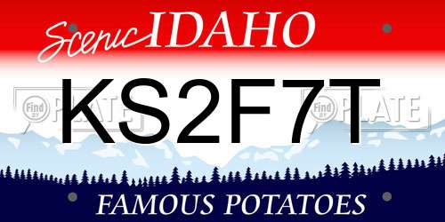 KS2F7T Idaho License Plate
