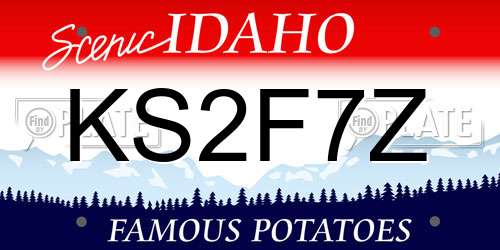 KS2F7Z Idaho License Plate
