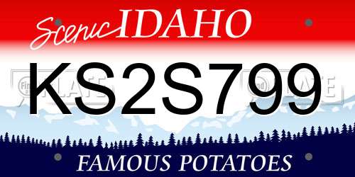 KS2S799 Idaho License Plate