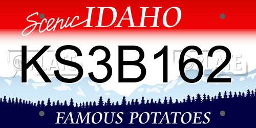 KS3B162 Idaho License Plate