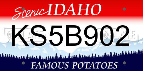 KS5B902 Idaho License Plate