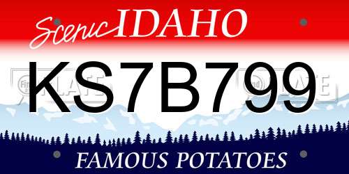 KS7B799 Idaho License Plate