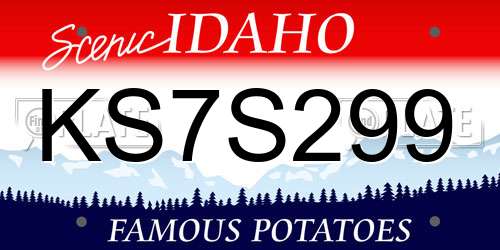 KS7S299 Idaho License Plate