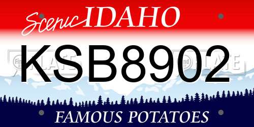 KSB8902 Idaho License Plate