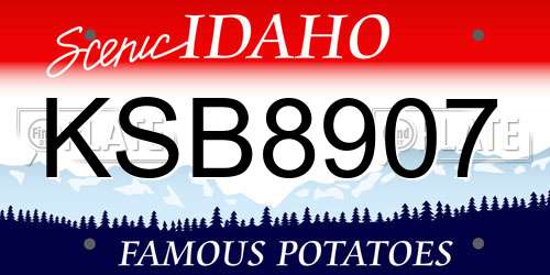 KSB8907 Idaho License Plate