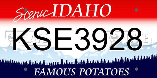 KSE3928 Idaho License Plate