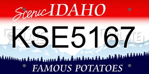 KSE5167 Idaho License Plate
