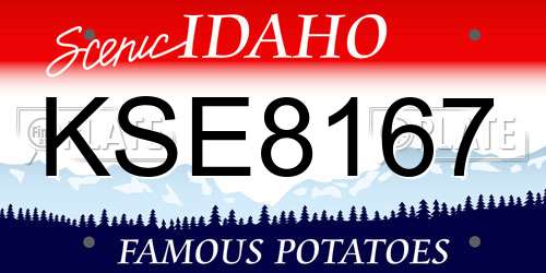 KSE8167 Idaho License Plate