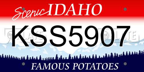 KSS5907 Idaho License Plate