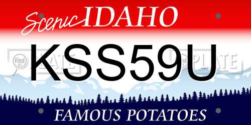 KSS59U Idaho License Plate