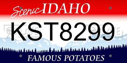KST8299 Idaho License Plate