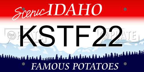 KSTF22 Idaho License Plate