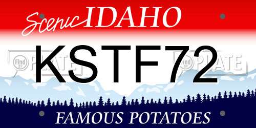 KSTF72 Idaho License Plate