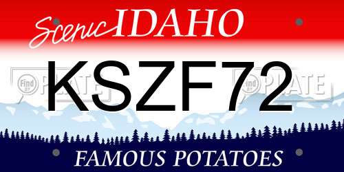 KSZF72 Idaho License Plate