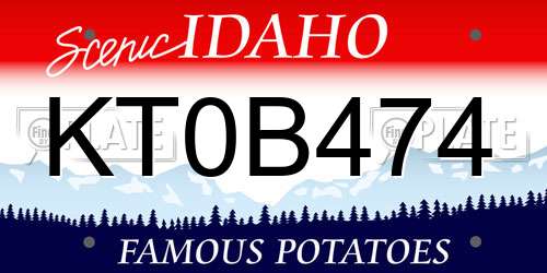KT0B474 Idaho License Plate