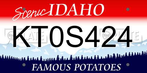 KT0S424 Idaho License Plate