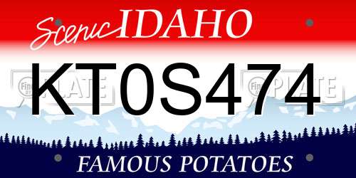 KT0S474 Idaho License Plate