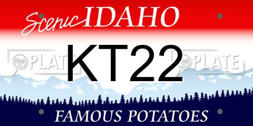 KT22 Idaho License Plate