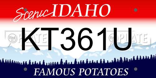 KT361U Idaho License Plate