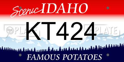 KT424 Idaho License Plate