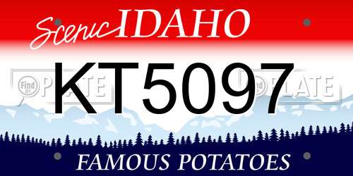 KT5097 Idaho License Plate