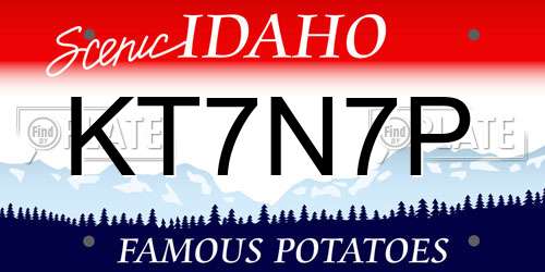 KT7N7P Idaho License Plate