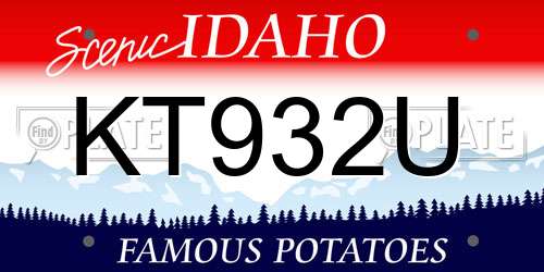 KT932U Idaho License Plate